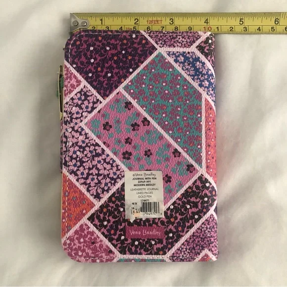 NWT Vera Bradley small pink/purple journal with gold pen. - Picture 2 of 5